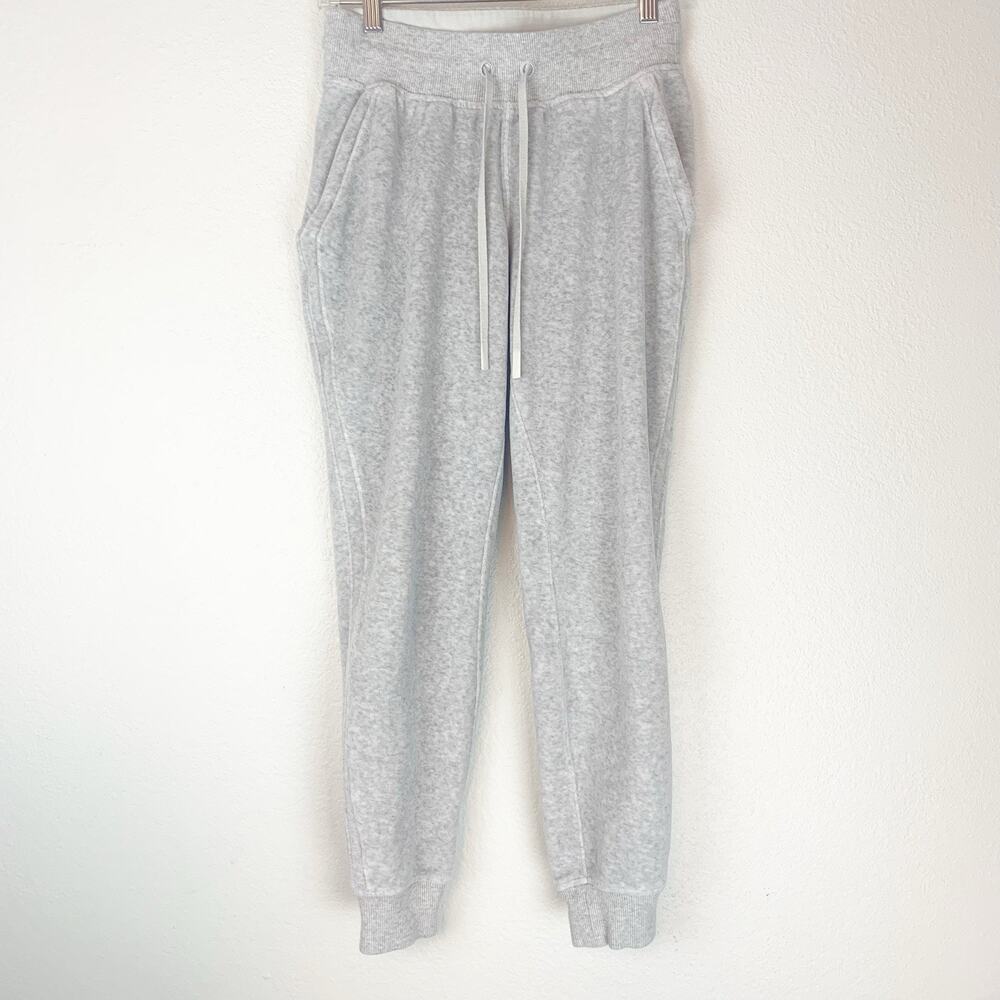 Lululemon Pants Women 4 Warm Down Jogger Velour Heathered Core Ultra Light Gray